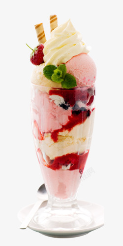 西瓜冰草莓冰沙高清图片