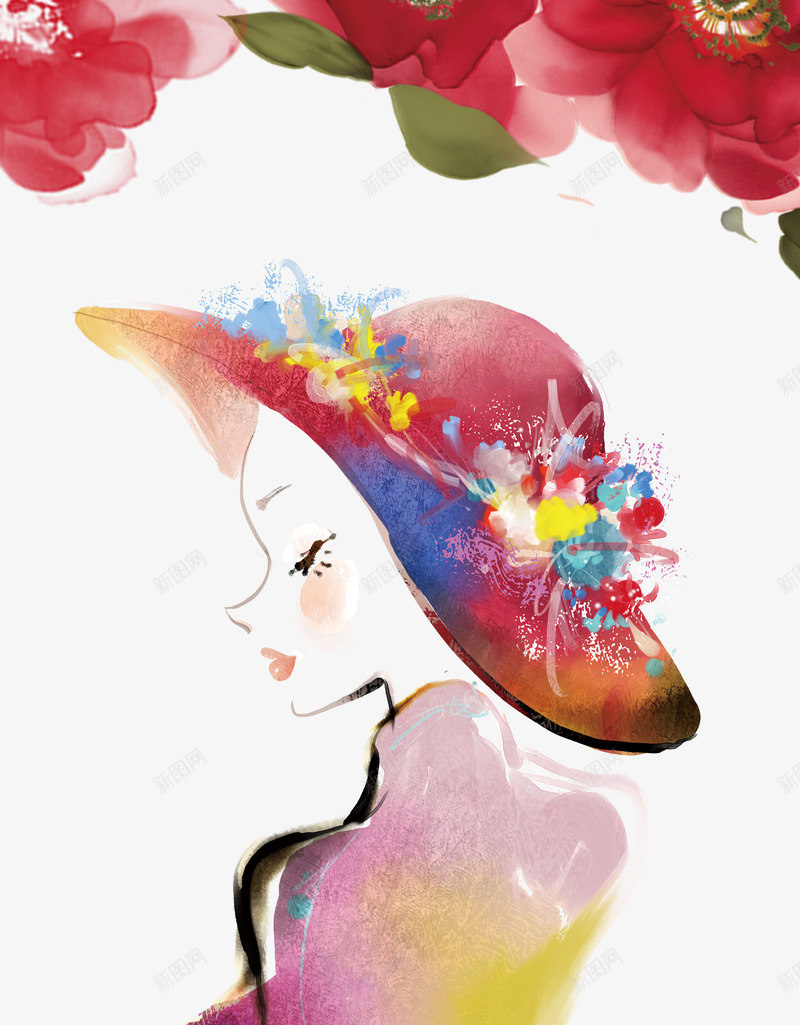 妇女节优惠海报png免抠素材_88icon https://88icon.com 38 优惠海报 促销海报 女性 妇女节 水彩 鲜花