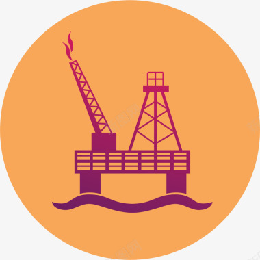 锲涘彾钻石油海洋开采平台矢量图图标图标