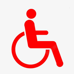 红色残疾人标志简约轮椅素材