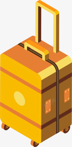 旅游大型黄色行李箱素材