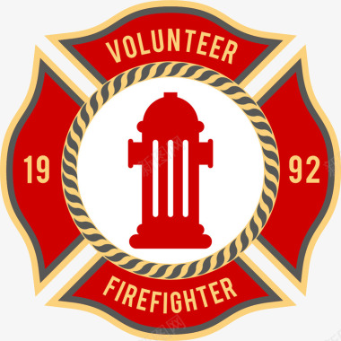 消防栓标识红色消防徽章图标图标