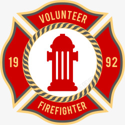 消防栓标识红色消防徽章图标高清图片
