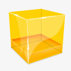 黄色正方体盒子素材