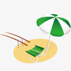 沙滩太阳伞和躺椅素材