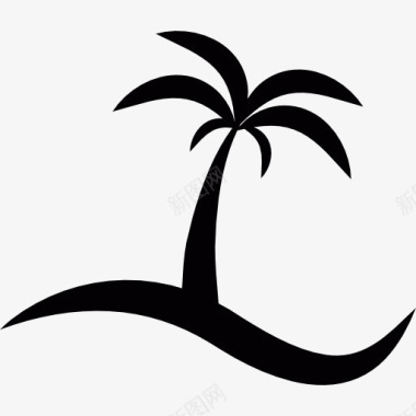 岛上有一棵棕榈树图标图标