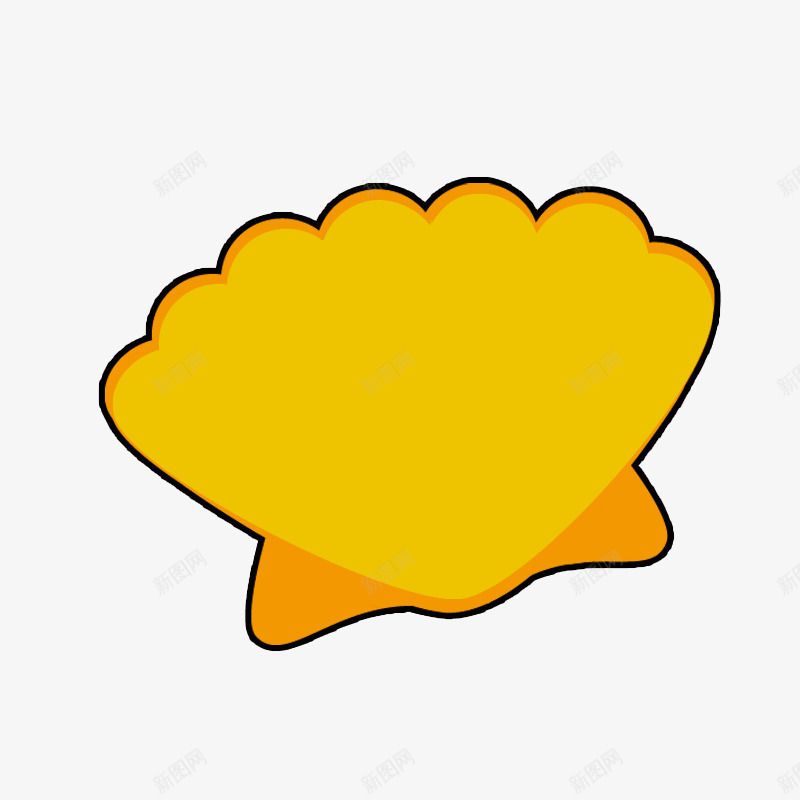 黄色贝壳png免抠素材_88icon https://88icon.com 一个 卡通 图案 手绘 棕色 简图 贝壳 黄色