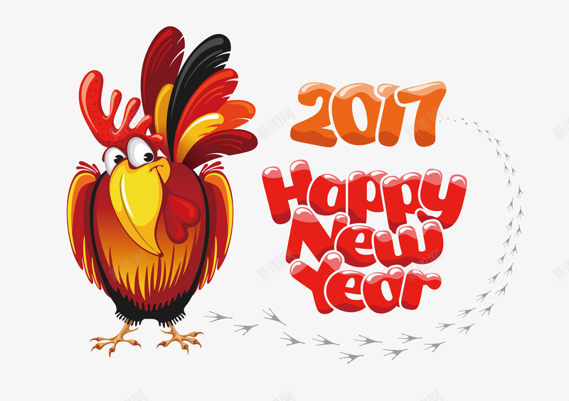 2017鸡年png免抠素材_88icon https://88icon.com 中国 公鸡 新年 雄鸡