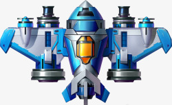 科幻卡通蓝色战机机甲素材