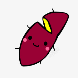 烤地瓜矢量图卡通美味掰开的微笑烤红薯插画免高清图片