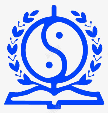 中国风草药中医蓝色八卦logo图标图标