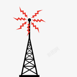 信号增强放电信号塔矢量图高清图片