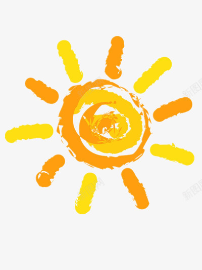 手绘小太阳png免抠素材_88icon https://88icon.com 元素 卡通 装饰 黄色
