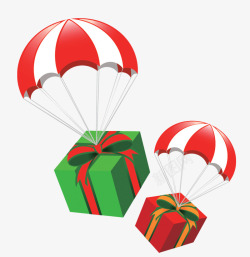 圣诞节送礼中国空中降落的礼盒包高清图片