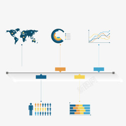 交易信息图商务活动时间轴矢量图素材