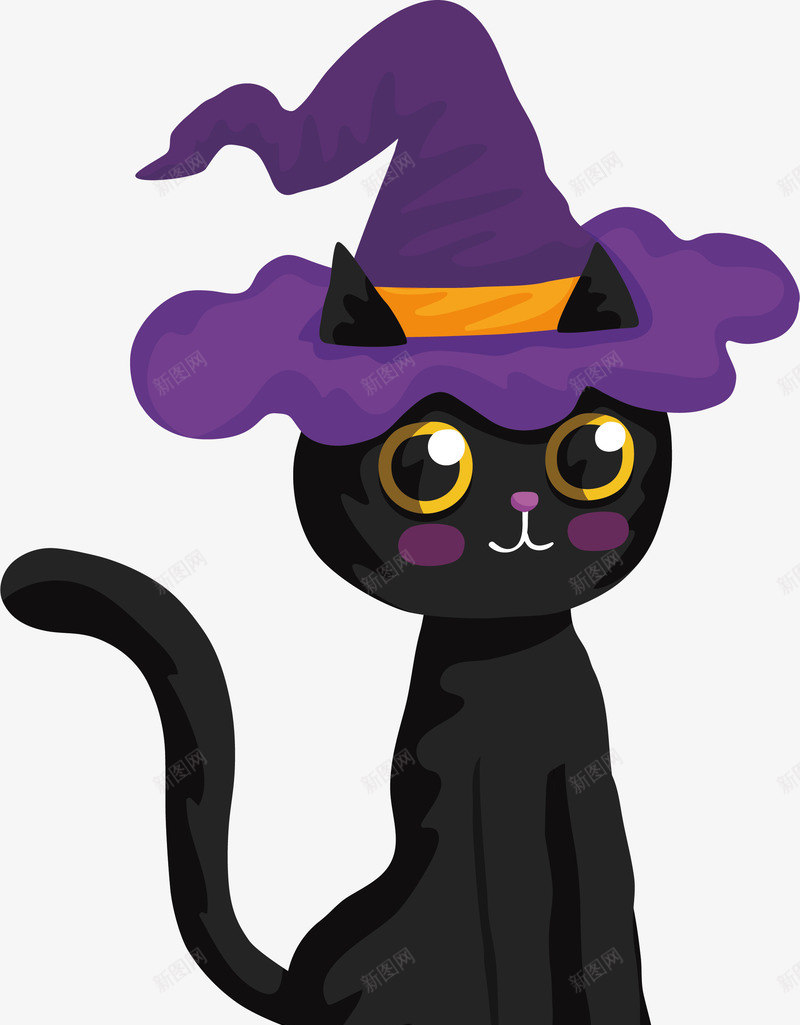 可爱万圣节黑猫矢量图ai免抠素材_88icon https://88icon.com happyhallowee happyhalloween 万圣节 万圣节黑猫 矢量png 矢量图 魔法标签 魔法黑猫 黑猫 黑猫简笔画