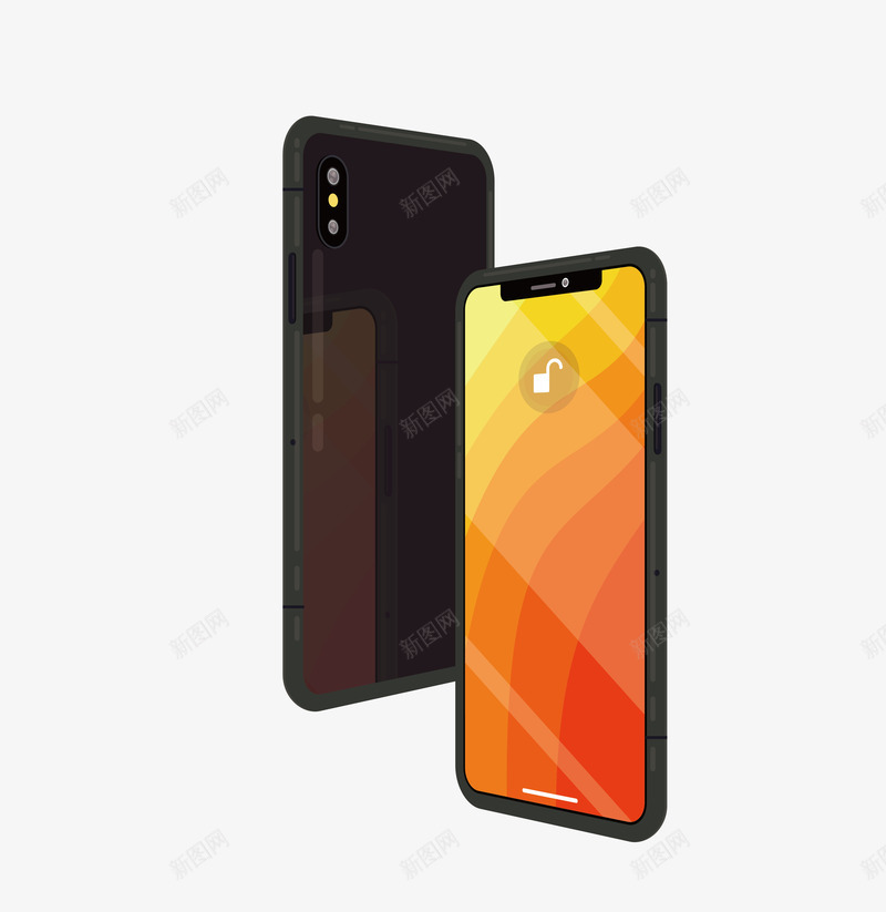 黑色智能手机矢量图ai免抠素材_88icon https://88icon.com X iPhone iPhoneX iphonex 手机 手机模型 新款上市 矢量png 苹果手机 矢量图