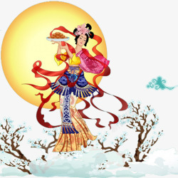 中秋节之嫦娥奔月素材