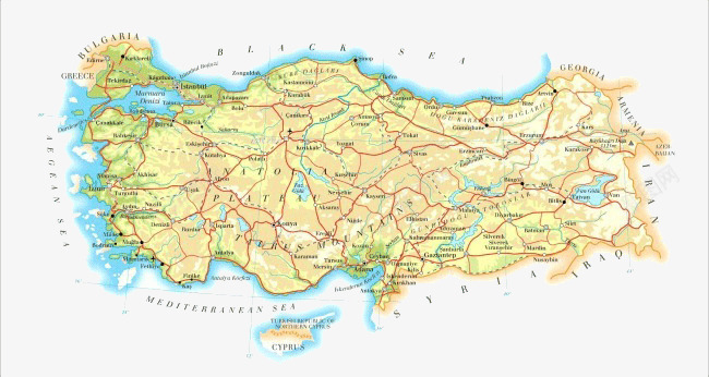 土耳其地图png免抠素材_88icon https://88icon.com 世界地图 国家地图 土耳其地图 地图