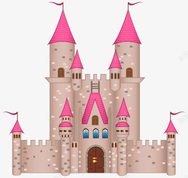 卡通粉色城堡png免抠素材_88icon https://88icon.com 卡通 城堡 房子 粉色