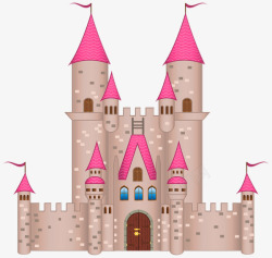 卡通粉色城堡素材