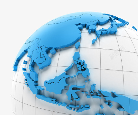世界各地的服务网点在地球仪上的立体地图图标图标