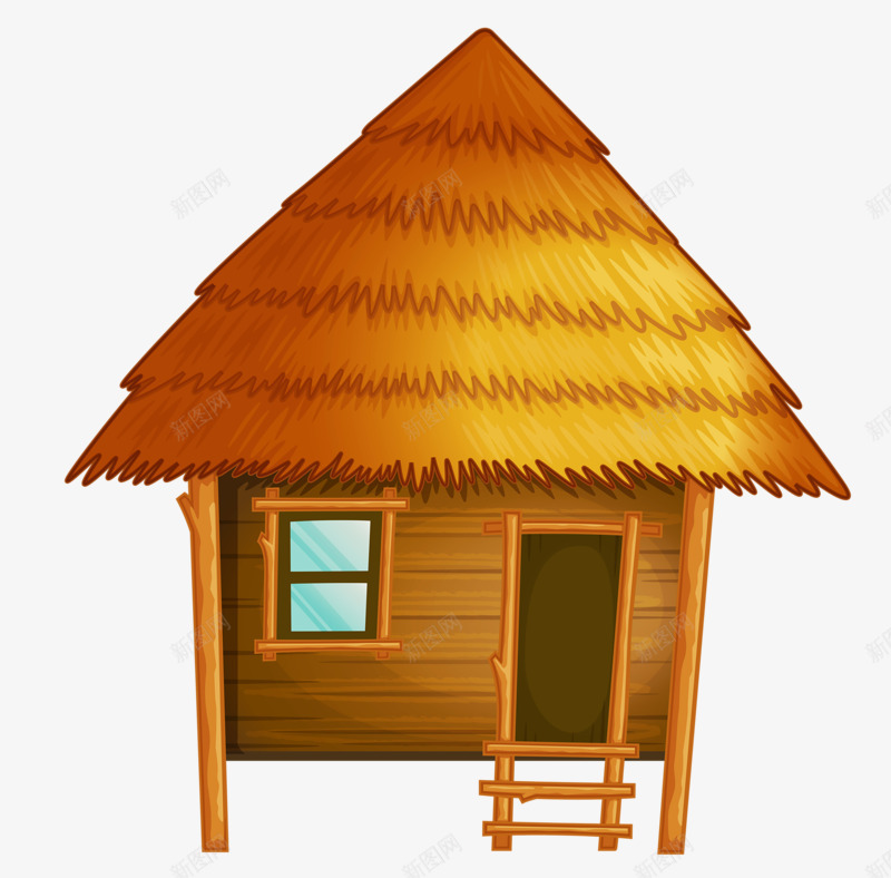 手绘草屋png免抠素材_88icon https://88icon.com 建筑 房子 房屋 手绘 茅草屋