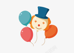 可爱的小丑可爱卡通愚人节小丑气球元素矢量图高清图片