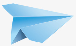 折叠飞机蓝色折叠纸飞机高清图片