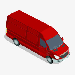 红色加长版货车案矢量图素材