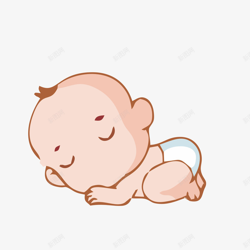 熟睡卡通婴儿手绘png免抠素材_88icon https://88icon.com 卡通 婴儿 熟睡