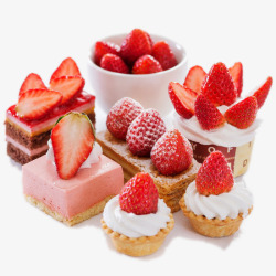 草莓蛋糕小西点草莓糕点聚会高清图片