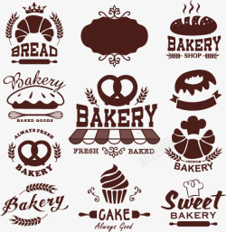 蛋糕标签素材烘焙面包西饼食物图标高清图片