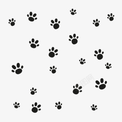 卡通脚印黑色宠物狗脚印高清图片