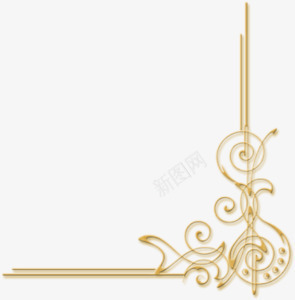 右下角装饰png免抠素材_88icon https://88icon.com 中国风花边 右下角 欧式花边 海报装饰 直线条 装饰 边框 边角装饰 金色边框 音符