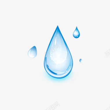 雨滴png三颗小水滴图标图标