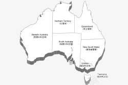 灰白澳大利亚地图素材