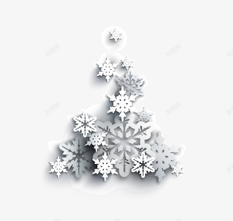 白色雪花圣诞树png免抠素材_88icon https://88icon.com 白色雪花圣诞树 雪花素材