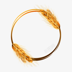 圆环金色金色麦穗圆环片高清图片