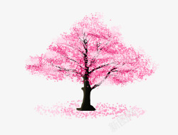 浪漫粉色樱花树素材