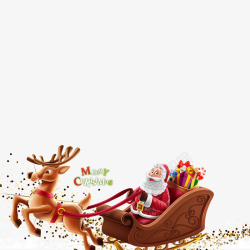 圣诞老人坐雪橇圣诞节快乐高清图片
