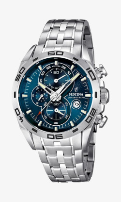金属时钟金属质感男士蓝色表盘手表高清图片
