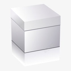 盒子立体拟真白色方形素材