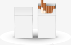 白色扁平阴影包装香烟矢量图素材