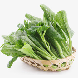 一竹篮新鲜的绿色广东菜心实物免素材