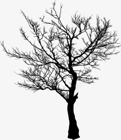 黑影树冬季枯树图标高清图片