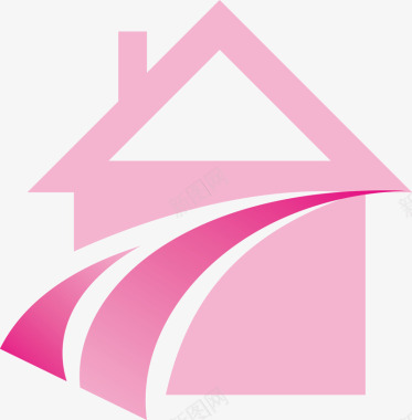 别墅粉色房子图标图标