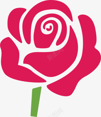 传统元素手绘玫瑰花元素图标图标