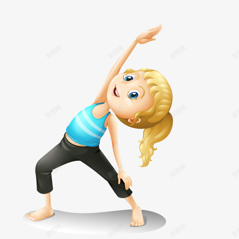 做操的女孩png免抠素材_88icon https://88icon.com 做操 健身 动漫人物头发 卡通 女孩 运动 锻炼 黄色头发