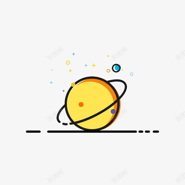 meb风格星球png免抠素材_88icon https://88icon.com meb风格 卡通 手绘 星球 黄色